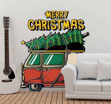 Santa's car christmas sticker - TenStickers