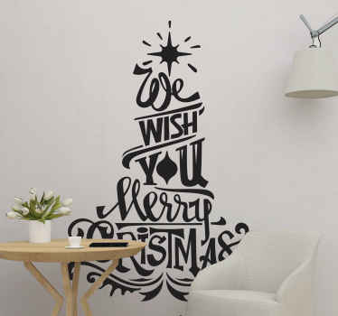 Festive Tree Quote holiday sticker - TenStickers