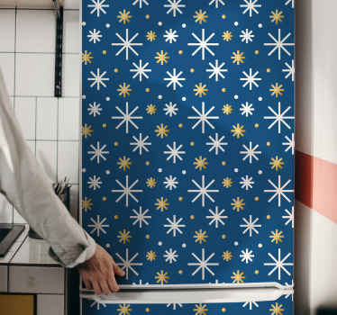 Autocolant de crăciun cu model de zăpadă albastră și albă - TenStickers