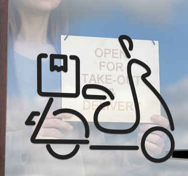 Sticker vitrine icône de livraison en scooter - TenStickers