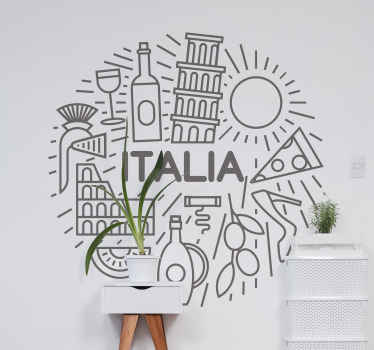 Adesivi animali per bambini icone culinarie italiane - TenStickers