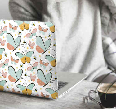 Lively Butterfly Emblem laptop skin - TenStickers