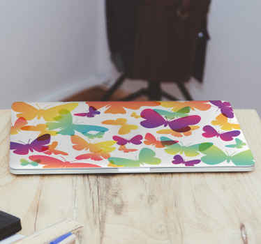 Vinilo para portátiles Mariposas degradado - TenVinilo