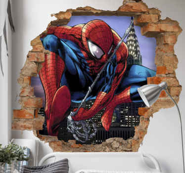 Spider Man enfants Garçons Chambre Decor 3D Crack Autocollant Mural Mur Autocollants Pvc papier peint