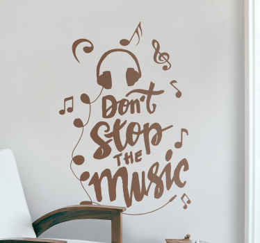 Autocolante animal decoração com citação musical - TenStickers