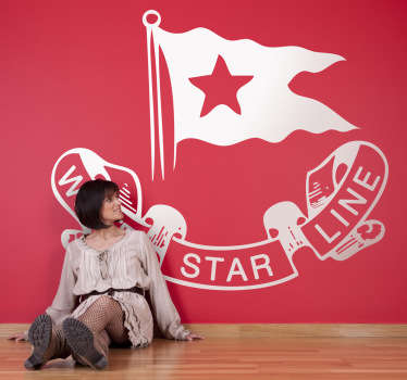 A decorative decal of the emblem of the company that owned Titanic at the beginning of the 20th century.