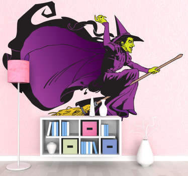 이야기 "오즈의 마법사"의 마녀의 일러스트와 함께이 동화 벽 스티커와 함께 창조적 인 방식으로 아이들의 침실을 장식합니다.