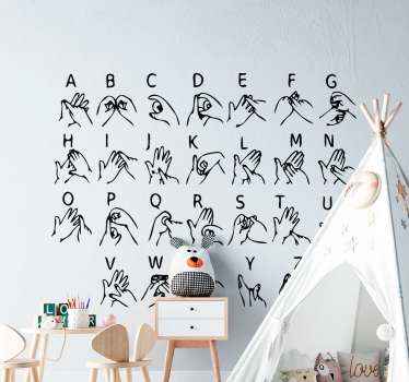 British Sign language chart alphabet sticker - TenStickers