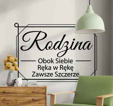 Naklejka na ścianę polskie napisy Cytat o rodzinie - TenStickers