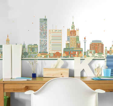 Naklejka na ścianę Warszawa pełna kolorów - TenStickers