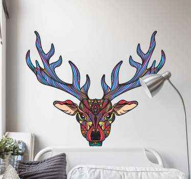 Boho reindeer wild animal decal - TenStickers