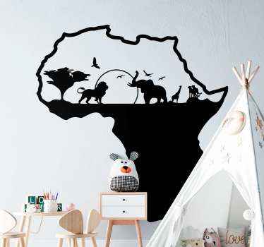 Africa and animals silhouette Country Sticker - TenStickers