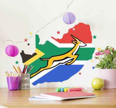 Springboks logo with SA flag rugby wall decal - TenStickers