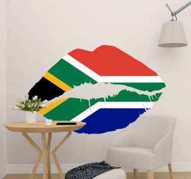 South Africa flag lips Country Sticker - TenStickers