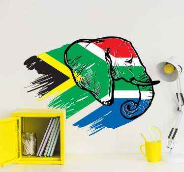 South African elephant flag sticker - TenStickers