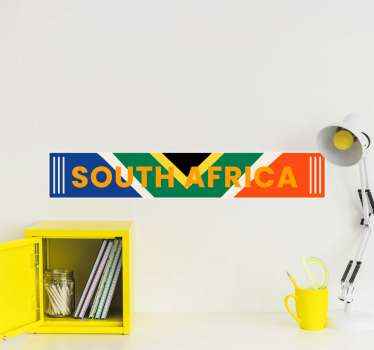 South Africa text with flag flag sticker - TenStickers