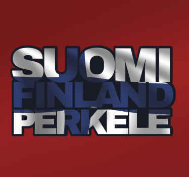 Suomi teksti anf lippu kaupunki ja valtiotarrat - Tenstickers