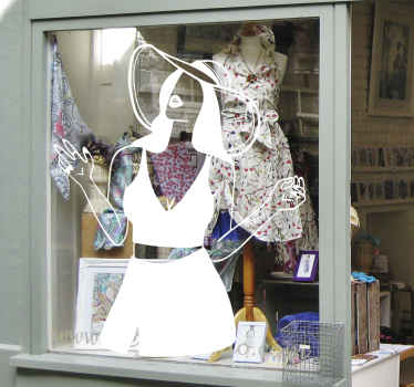 女性商店的线条艺术化妆贴纸 - TenStickers