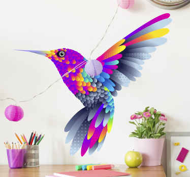 illustration animal coloring bird wall sticker - TenStickers