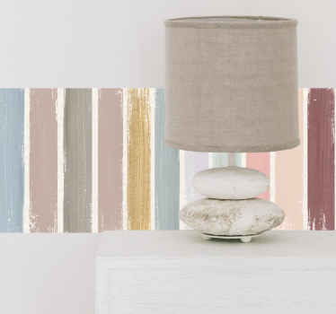 earth tone paint brush strokes border sticker - TenStickers