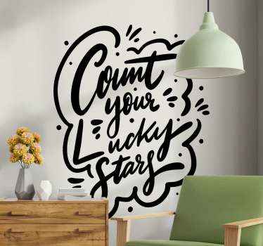 Count your lucky stars furniture decal - TenStickers