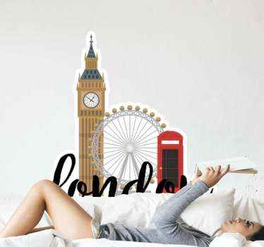 Phone box and landmark  London stickers - TenStickers