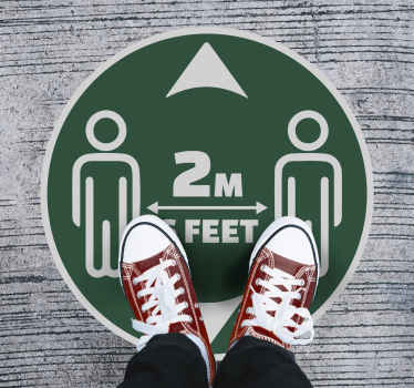 2m social distancing  floor sticker - TenStickers