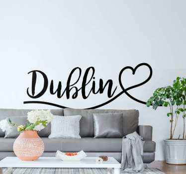 Dublin with heart country sticker - TenStickers