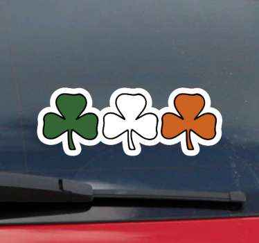Irish shamrocks flag sticker - TenStickers