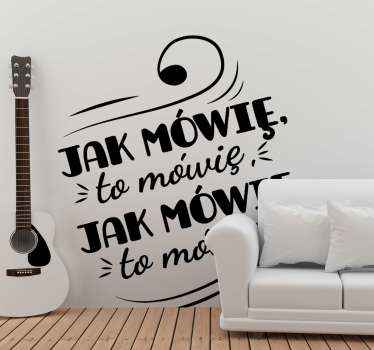 Naklejka na ścianę Kogel Mogel Jak mówię to mówię - TenStickers