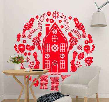 Naklejka na ścianę vintage Etniczne wzory łowickie - TenStickers