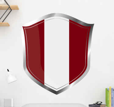 Pegatina para coche Bandera peru con escudo - TenVinilo