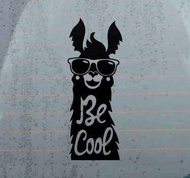 Pegatina para coche Llama peruana solo sé genial - TenVinilo