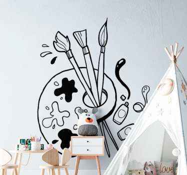 Maalipaletti kouluaiheinen tarra - Tenstickers