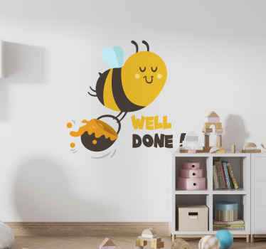 Busy bee well done teacher stickers - TenStickers