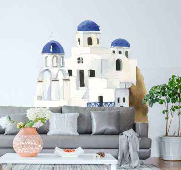 αυτοκόλλητο αντικείμενο παραδοσιακών ελληνικών σπιτιών - TenStickers