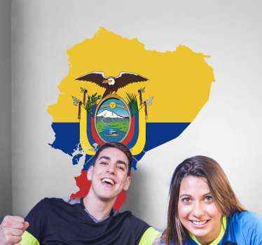 Pegatina para coche Ecuador mapa y bandera - TenVinilo