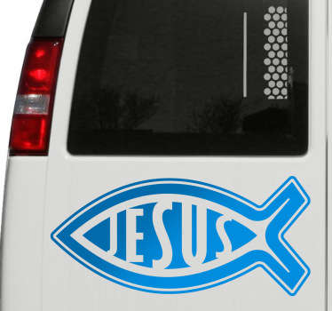 Jesus Fish Vehicle Sticker - TenStickers