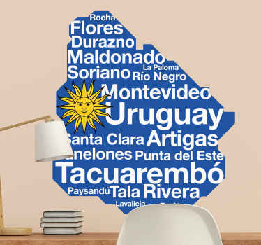 Vinilo Mapa de la ciudad de uruguay - TenVinilo