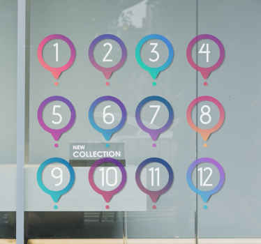 Personalized numbers window sticker - TenStickers