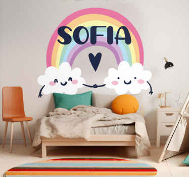 Vinilo habitación infantil Nombre personalizado en arcoiris - TenVinilo