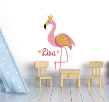 Autocolantes decorativos de pássaros e aves Flamingo com nome - TenStickers
