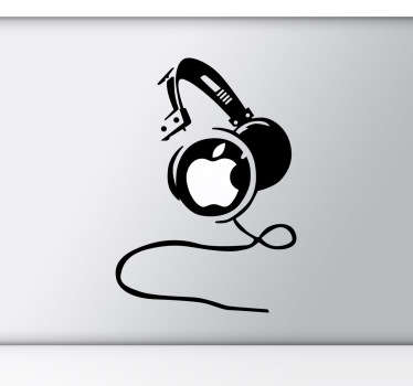 Sticker com headphones para MacBook - TenStickers
