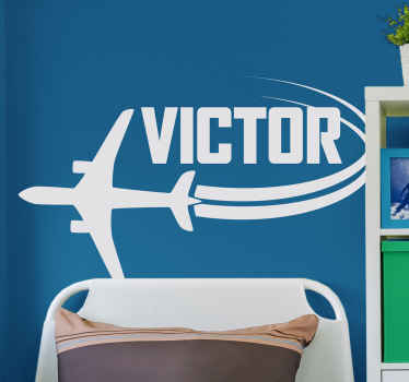 Airplane Personalized Name object sticker - TenStickers