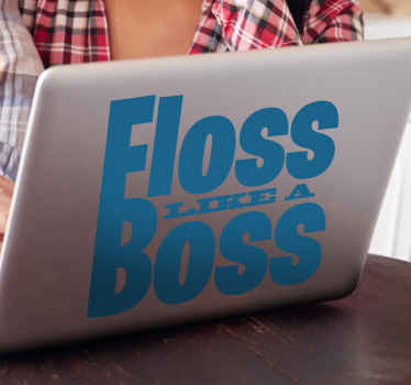 Fio dental como um autocolante para PC de quinze dias do chefe. Este produtoseria apreciado por jogadores de quinze dias. Disponível em opções de cores personalizáveis.