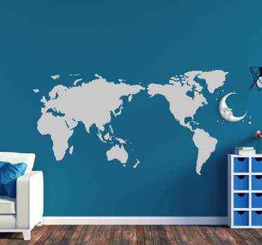 太平洋中心の世界地図世界地図ステッカー - TENSTICKERS