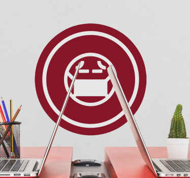 Vinilo mascarilla Covid circular monocolor - TenVinilo