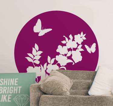 蝶の花のステッカーと桜 - TENSTICKERS