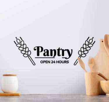Pantry open 24 hours door sticker - TenStickers