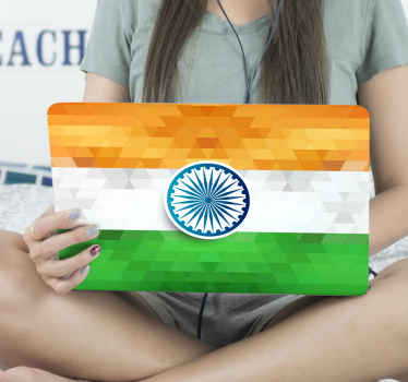 Geometric India flag laptop skins - TenStickers